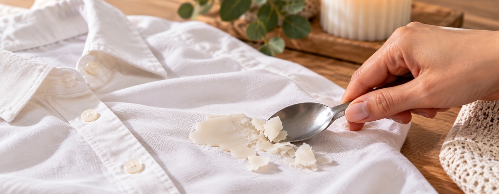 Usuwanie zastygniętego wosku z ubrania